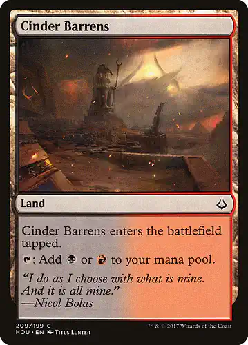 Cinder Barrens - hou Spoiler