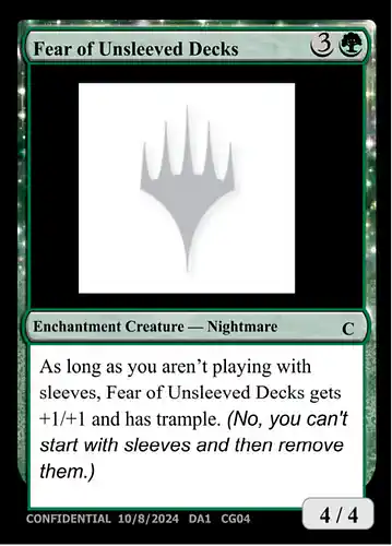 Fear of Unsleeved Decks - unk Spoiler