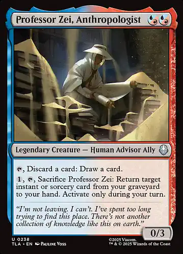 Professor Zei, Anthropologist - tla Spoiler