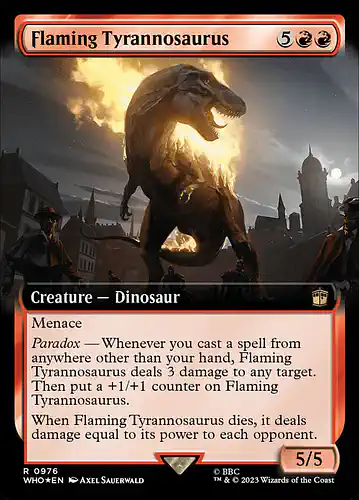 Flaming Tyrannosaurus - who Spoiler