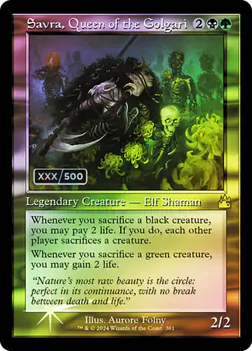 Savra, Queen of the Golgari - rvr Spoiler
