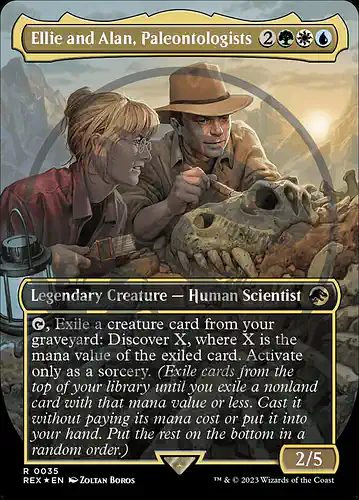 Ellie and Alan, Paleontologists - rex Spoiler