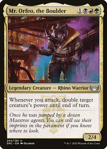 Mr. Orfeo, the Boulder - snc Spoiler