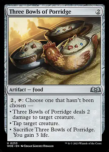 Three Bowls of Porridge - woe Spoiler
