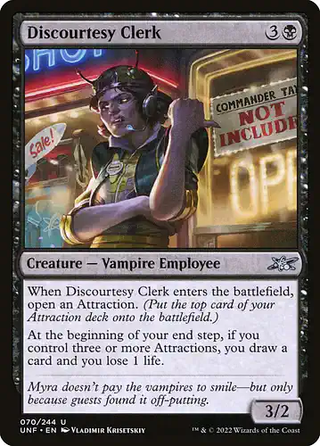 Discourtesy Clerk - unf Spoiler