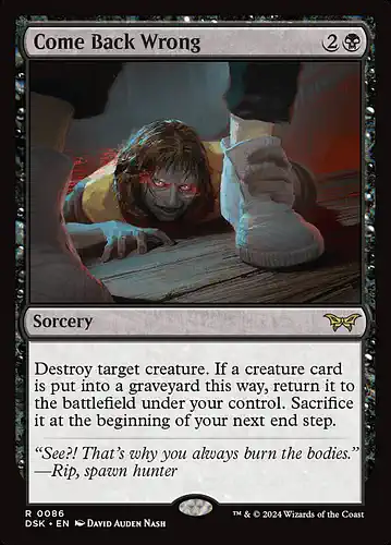 Come Back Wrong - dsk Spoiler