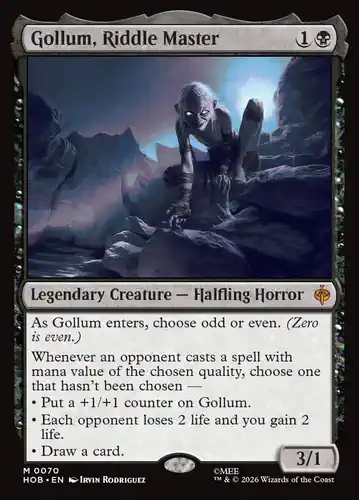 Gollum, Riddle Master - hob Spoiler