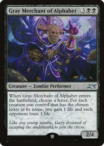 Gray Merchant of Alphabet - unf Spoiler