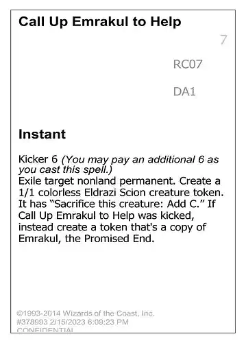 Call Up Emrakul to Help - unk Spoiler