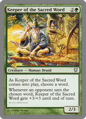 Keeper of the Sacred Word - unh Spoiler