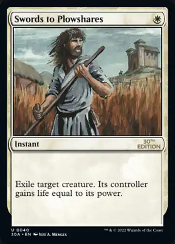 Swords to Plowshares - 30a Spoiler