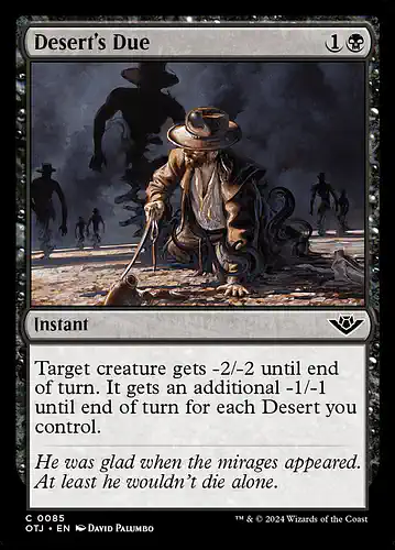 Desert's Due - otj Spoiler
