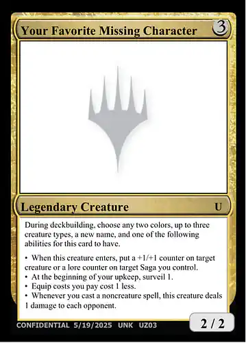 Your Favorite Missing Character - unk Spoiler