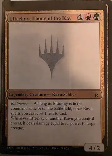 Efteekay, Flame of the Kav - unk Spoiler