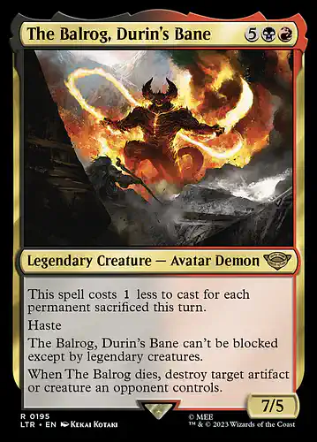The Balrog, Durin's Bane - ltr Spoiler