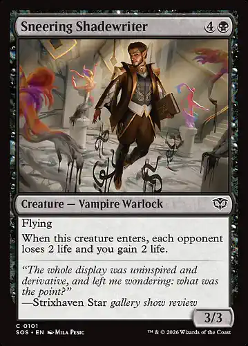 Sneering Shadewriter - sos Spoiler