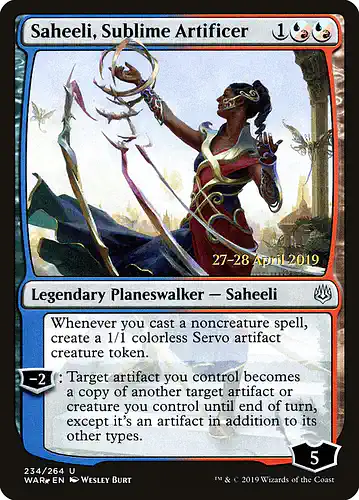 Saheeli, Sublime Artificer - war Spoiler