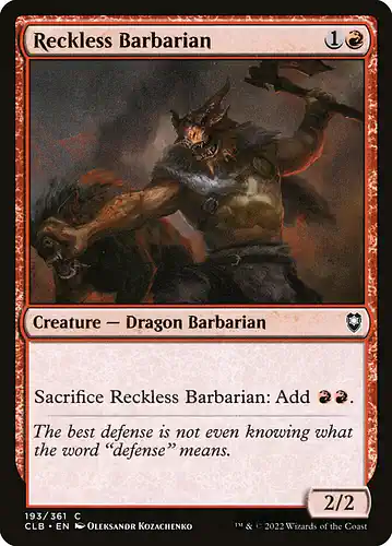 Reckless Barbarian - clb Spoiler