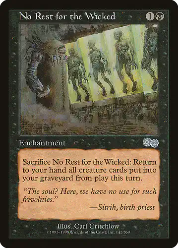 No Rest for the Wicked - usg Spoiler