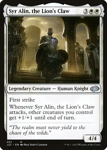 Syr Alin, the Lion's Claw - j22 Spoiler
