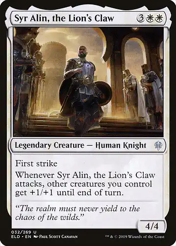 Syr Alin, the Lion's Claw - eld Spoiler