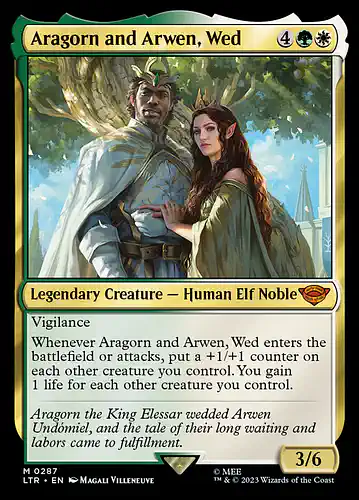 Aragorn and Arwen, Wed - ltr Spoiler