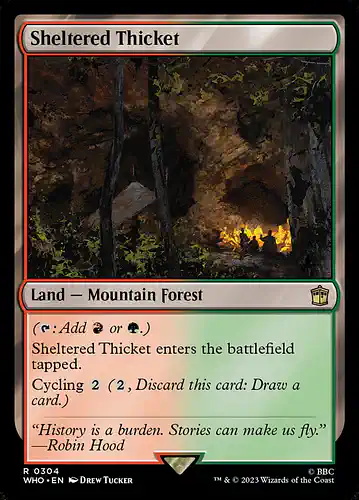 Sheltered Thicket - who Spoiler