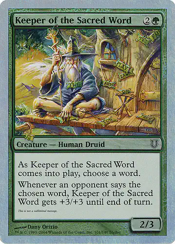 Keeper of the Sacred Word - unh Spoiler
