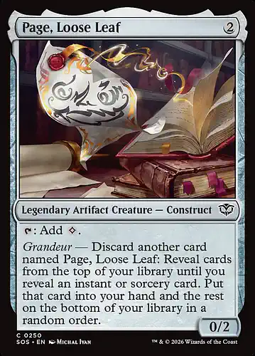 Page, Loose Leaf - sos Spoiler