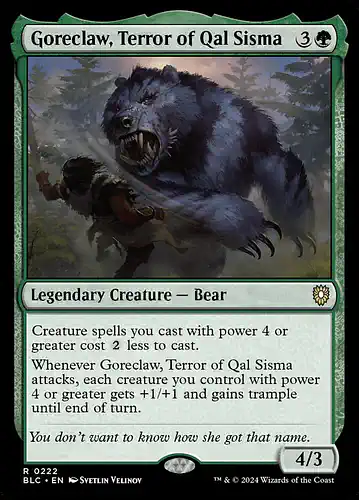 Goreclaw, Terror of Qal Sisma - blc Spoiler