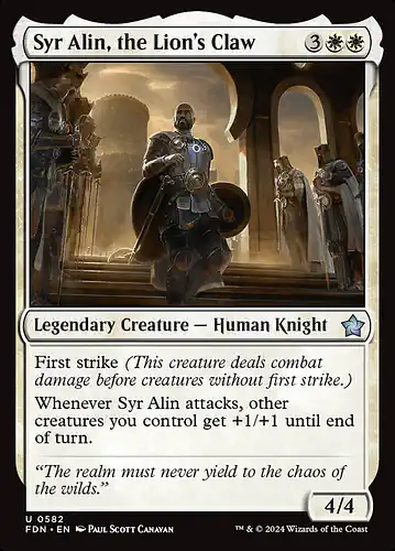 Syr Alin, the Lion's Claw - fdn Spoiler