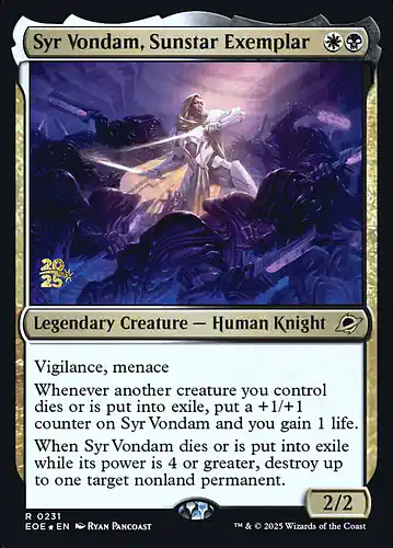 Syr Vondam, Sunstar Exemplar - eoe Spoiler
