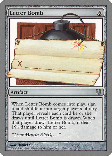 Letter Bomb - unh Spoiler