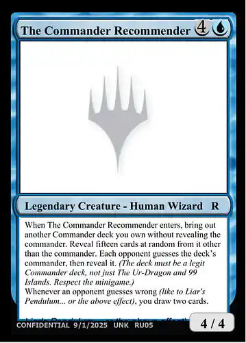 The Commander Recommender - unk Spoiler