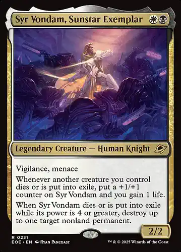 Syr Vondam, Sunstar Exemplar - eoe Spoiler