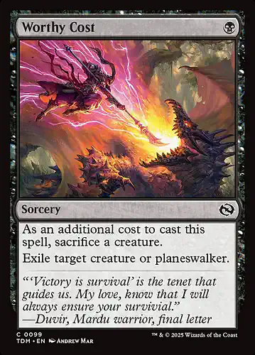 Worthy Cost - tdm Spoiler